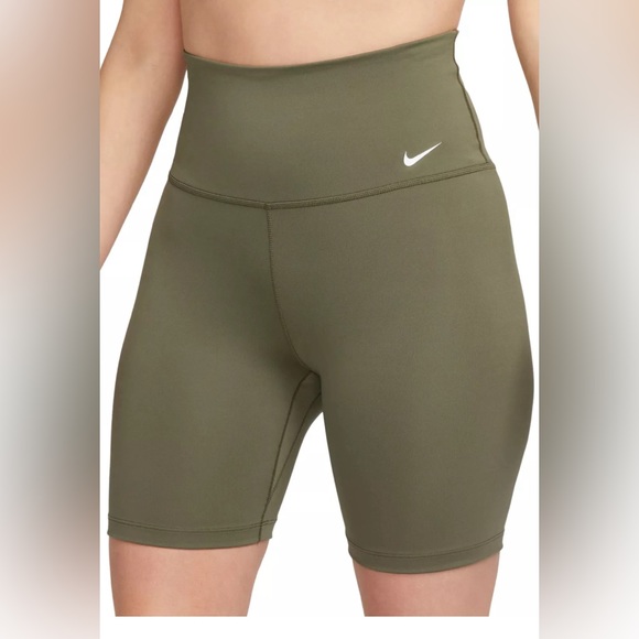 Nike Pants - Nike Women's One Dri-FIT High-Waisted 7" Biker Shorts Olive Medium NWT